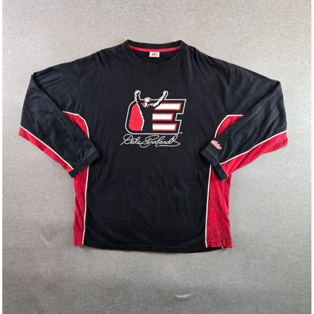 Vintage Dale Earnhardt Shirt Mens XL Black/Red Flames Winners Circle‎ Nascar 90s